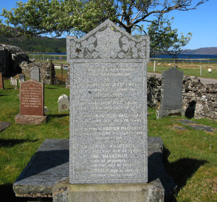 Photo of headstones/Rebecca MacLennan d1887 hdstn Annat